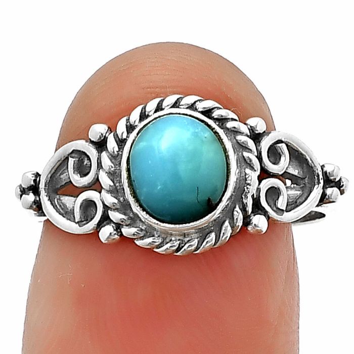Egyptian Turquoise Ring Size-7.5 SDR210048 R-1283, 6x7 mm