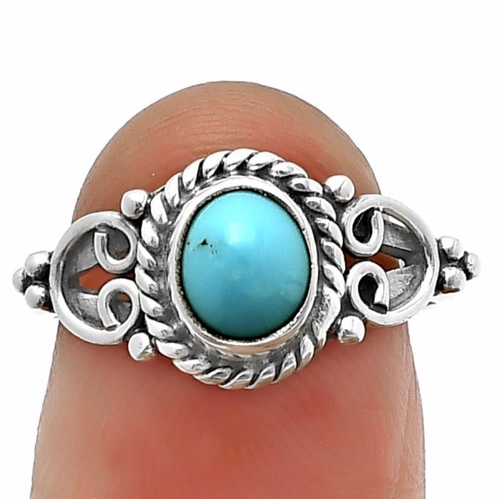 Egyptian Turquoise Ring Size-6 SDR210054 R-1283, 6x7 mm