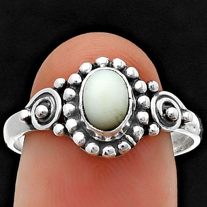 White Opal Ring Size-9 SDR210087 R-1071, 5x7 mm