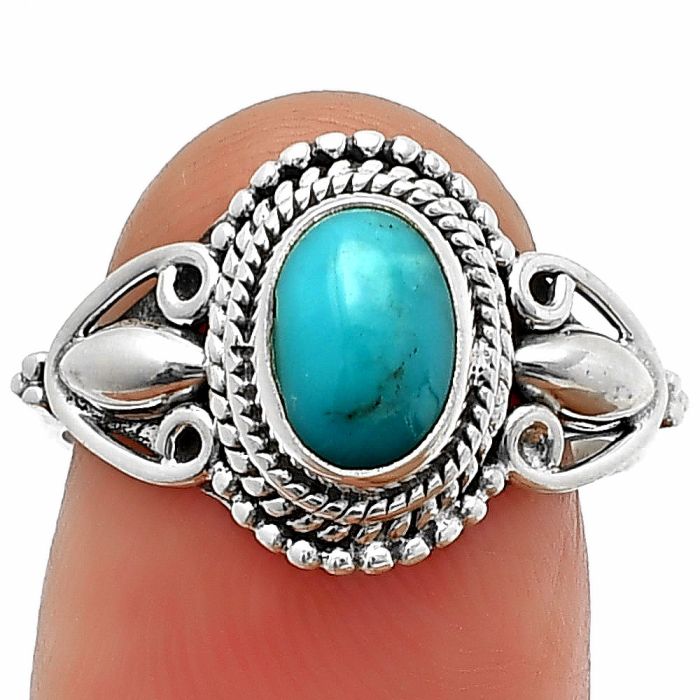 Egyptian Turquoise Ring Size-7 SDR210111 R-1300, 6x8 mm