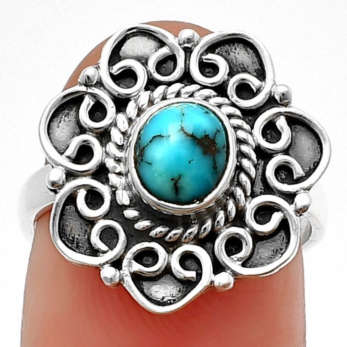 Egyptian Turquoise Ring Size-6.5 SDR210126 R-1337, 5x6 mm