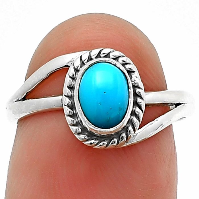 Egyptian Turquoise Ring Size-6.5 SDR210179 R-1389, 7x5 mm