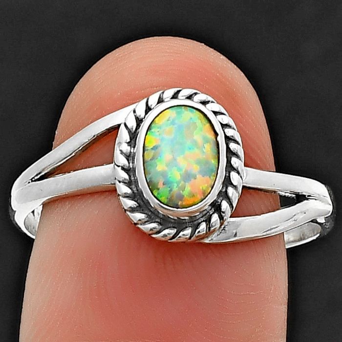 Fire Opal Ring Size-9.5 SDR210205 R-1389, 7x5 mm