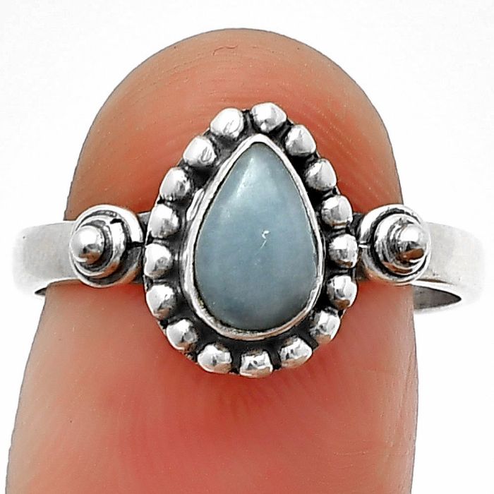 Angelite Ring Size-8 SDR210266 R-1071, 5x8 mm