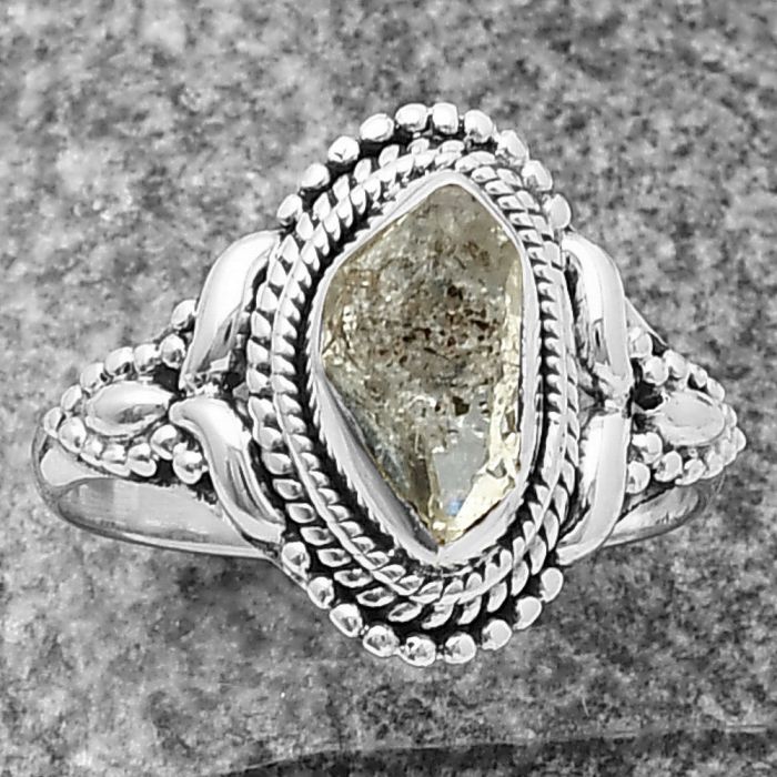 Herkimer Diamond Ring Size-8 SDR210295 R-1286, 6x10 mm
