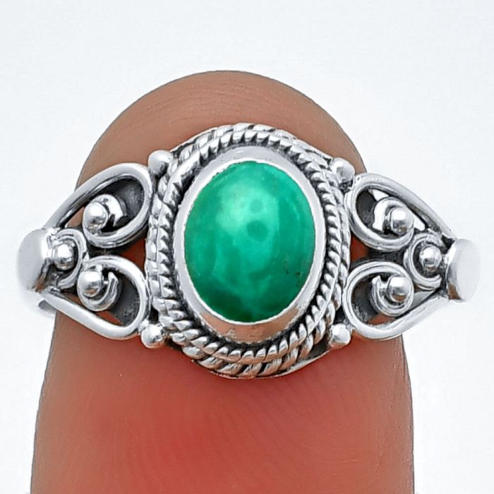 Turquoise Magnesite Ring Size-8 SDR210296 R-1300, 6x8 mm