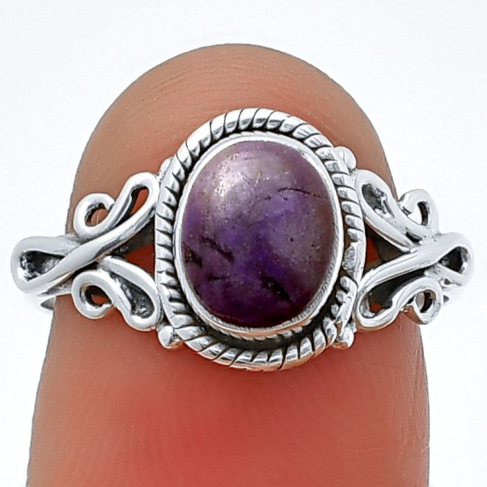 Lavender Jade Ring Size-7.5 SDR210310 R-1417, 6x8 mm