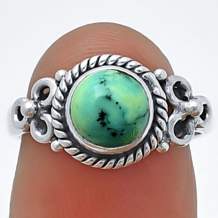 Turquoise Magnesite Ring Size-6.5 SDR210635 R-1170, 7x7 mm