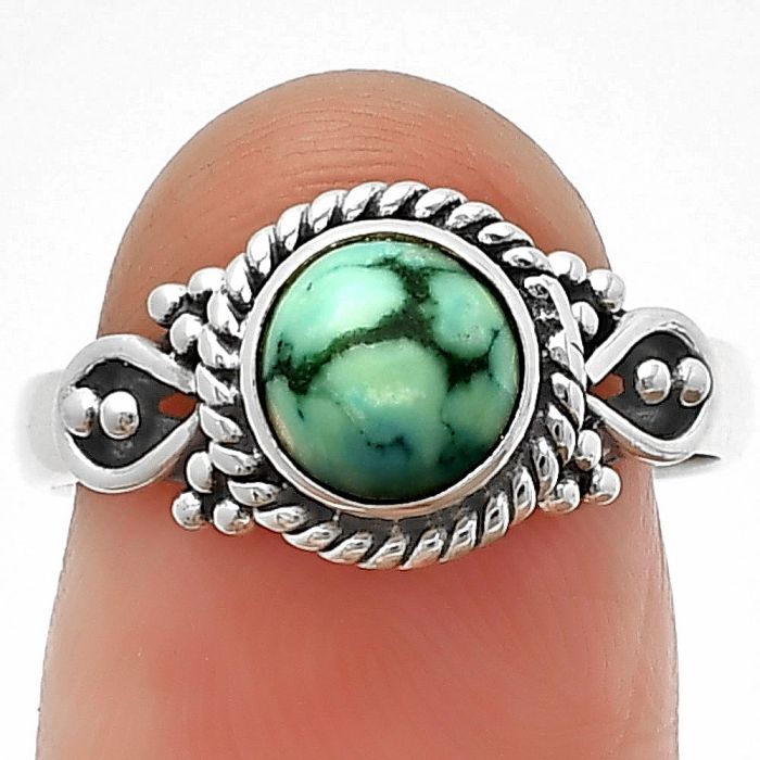Turquoise Magnesite Ring Size-8 SDR210673 R-1224, 7x7 mm