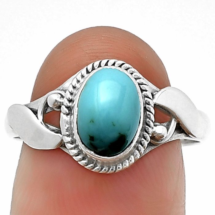 Egyptian Turquoise Ring Size-8.5 SDR210769 R-1405, 6x8 mm