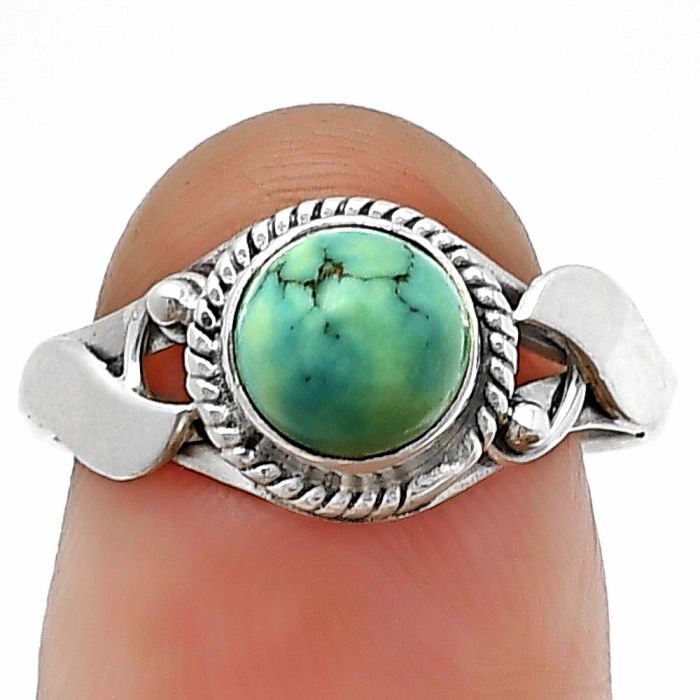 Turquoise Magnesite Ring Size-7.5 SDR210771 R-1405, 7x7 mm
