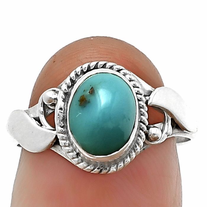 Egyptian Turquoise Ring Size-7.5 SDR210775 R-1405, 6x8 mm