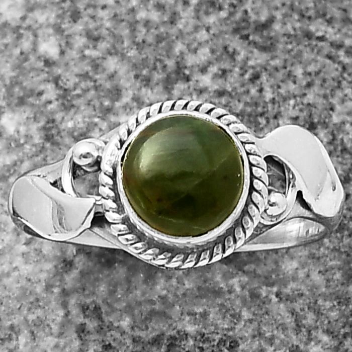 Chrome Chalcedony Ring Size-7.5 SDR210778, 7x7 mm