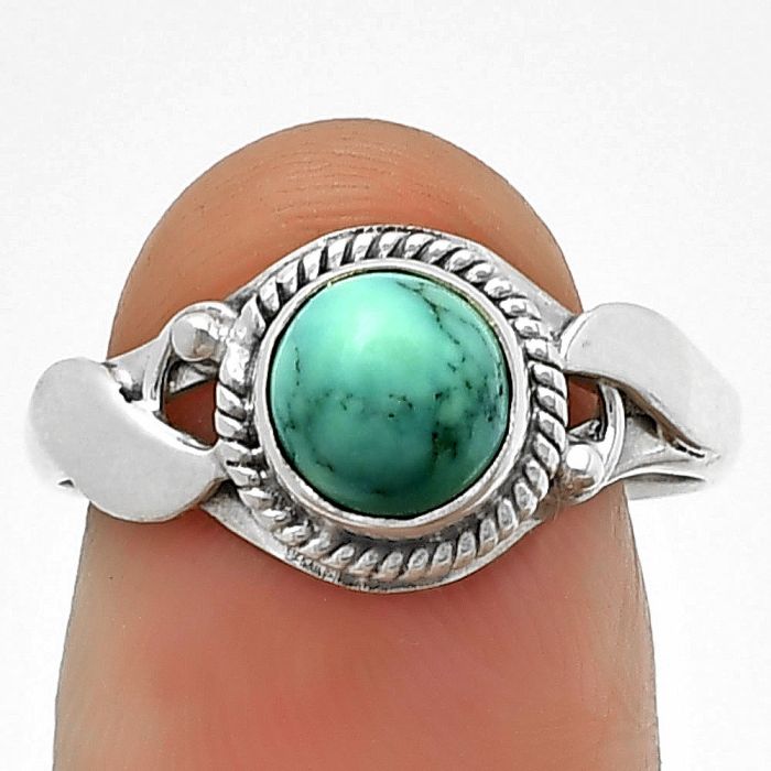 Turquoise Magnesite Ring Size-8.5 SDR210783 R-1405, 7x7 mm