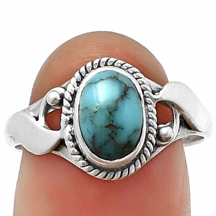 Egyptian Turquoise Ring Size-8.5 SDR210786 R-1405, 6x9 mm