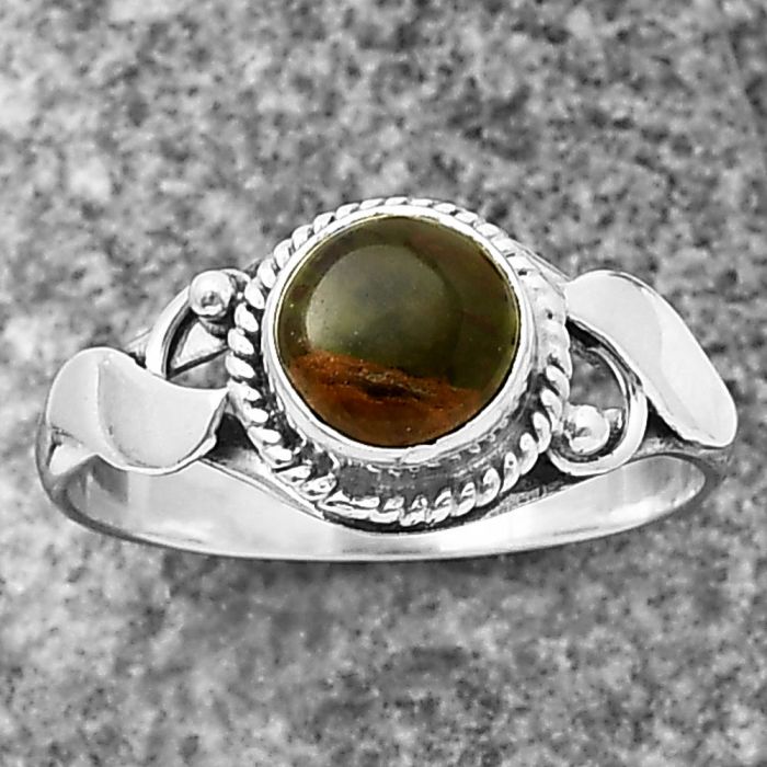 Chrome Chalcedony Ring Size-9 SDR210790, 7x7 mm