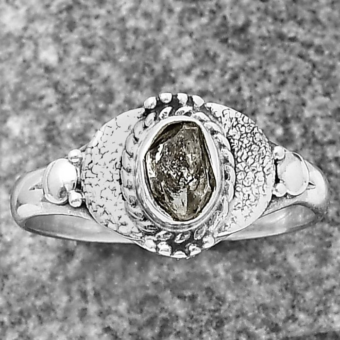 Herkimer Diamond Ring Size-9 SDR210802 R-1419, 6x4 mm