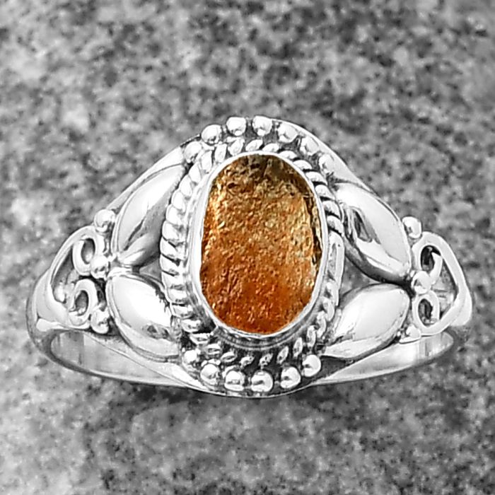 Sunstone Rough Ring Size-8 SDR210881 R-1286, 5x8 mm