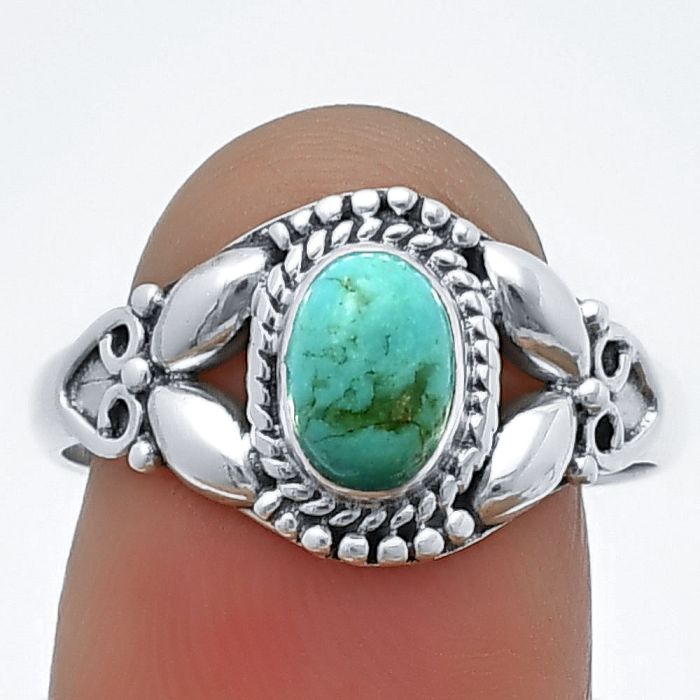 Turquoise Magnesite Ring Size-8.5 SDR210886 R-1286, 7x5 mm