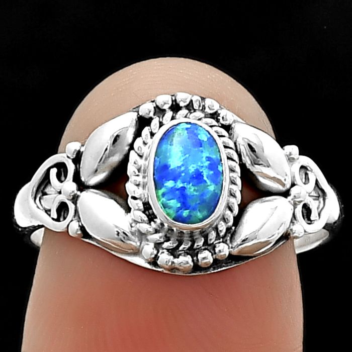Fire Opal Ring Size-8 SDR210894 R-1286, 6x4 mm