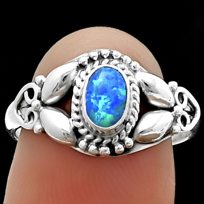Fire Opal Ring Size-7.5 SDR210895 R-1286, 6x4 mm