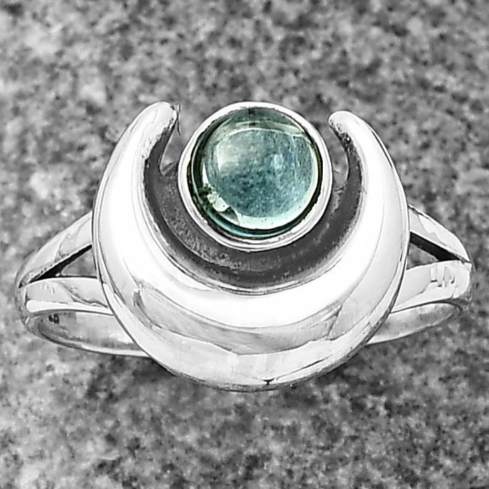Crescent Moon - Crescent Moon - London Blue Topaz Ring Size-9 SDR210999 R-1072, 6x6 mm