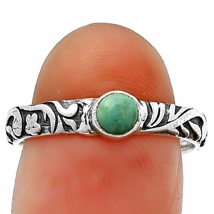 Natural Rare Turquoise Nevada Aztec Mt Ring Size-8 SDR211186 R-1042, 4x4 mm