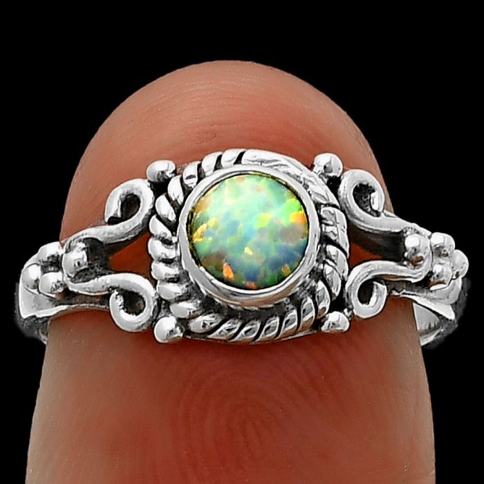 Fire Opal Ring size-6 SDR211243 R-1345, 5x5 mm