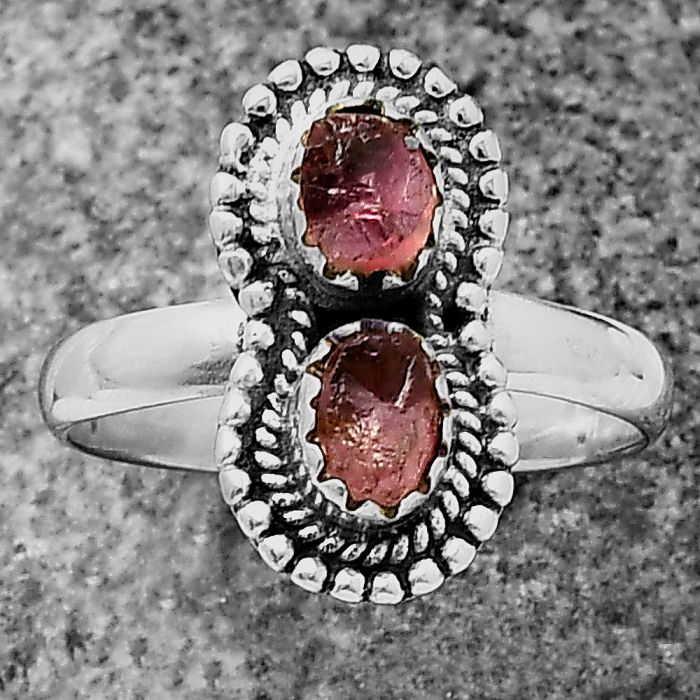 Ruby Rough Ring size-8 SDR211249 R-1386, 6x4 mm