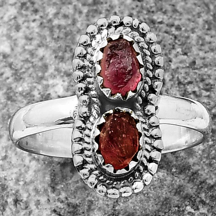 Ruby Rough Ring size-8 SDR211256 R-1386, 6x4 mm
