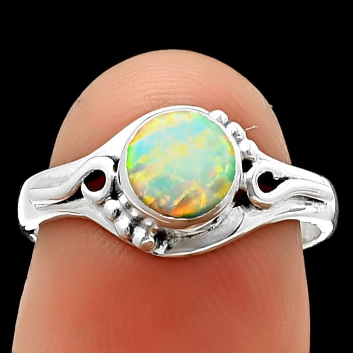 Fire Opal Ring size-6.5 SDR211442 R-1433, 6x6 mm