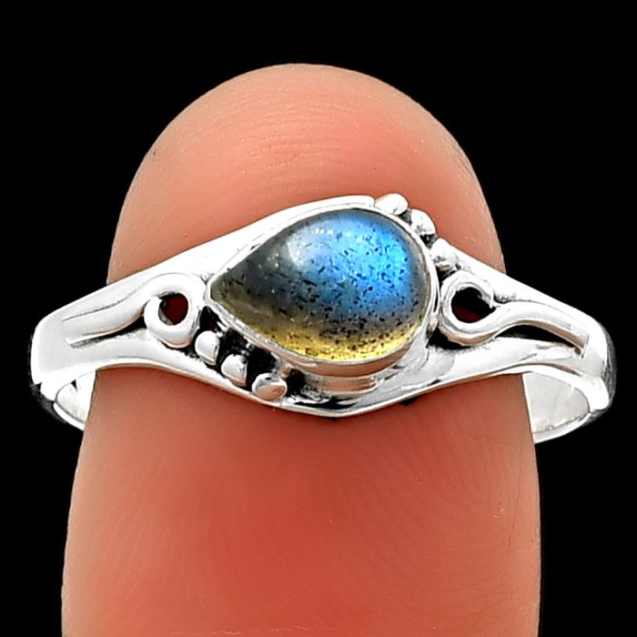 Blue Labradorite Ring size-9.5 SDR211443 R-1224, 7x5 mm