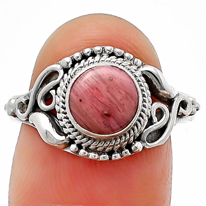 Pink Tulip Quartz Ring Size-8 SDR212065 R-1417, 7x7 mm