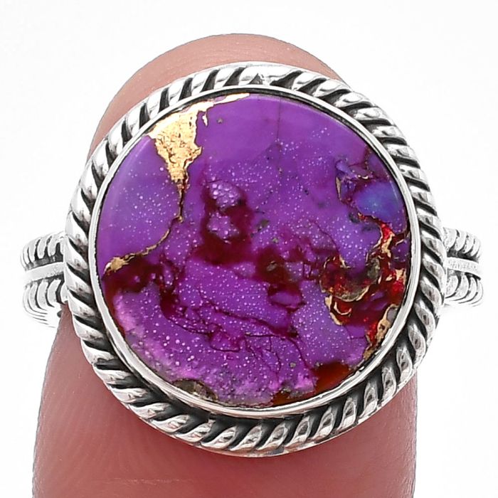 Copper Purple Turquoise Ring Size-8 SDR213429 R-1065, 14x14 mm