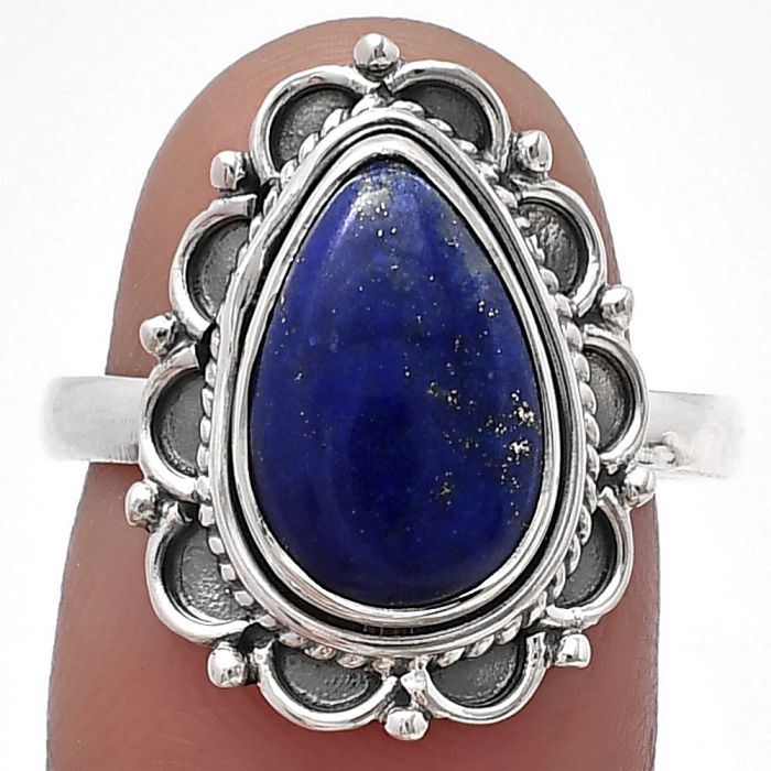 Lapis Lazuli Ring size-8 SDR215430 R-1256, 8x13 mm