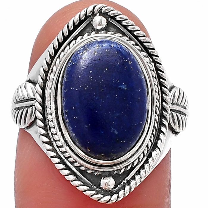 Lapis Lazuli Ring size-7.5 SDR215871 R-1258, 9x13 mm