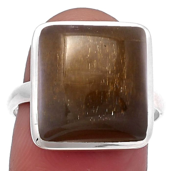 Australian Lattice Sunstone Ring size-8.5 SDR216174 R-1004, 13x14 mm