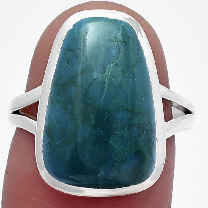 Azurite Chrysocolla Ring size-7 SDR216535 R-1002, 11x17 mm