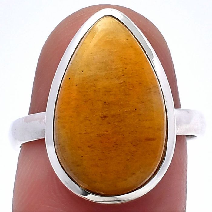 Honey Aragonite Ring size-8 SDR216721 R-1004, 11x17 mm