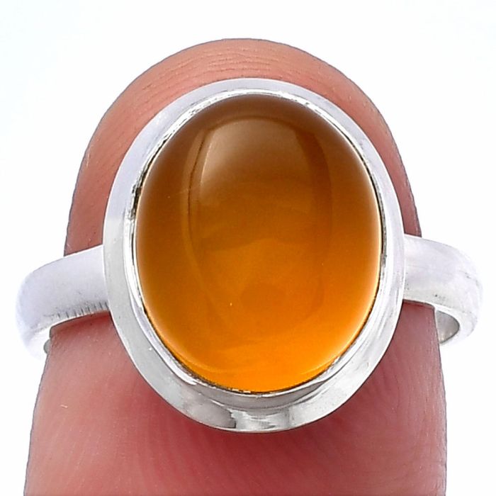 Yellow Chalcedony Ring size-7 SDR216845 R-1007, 10x12 mm