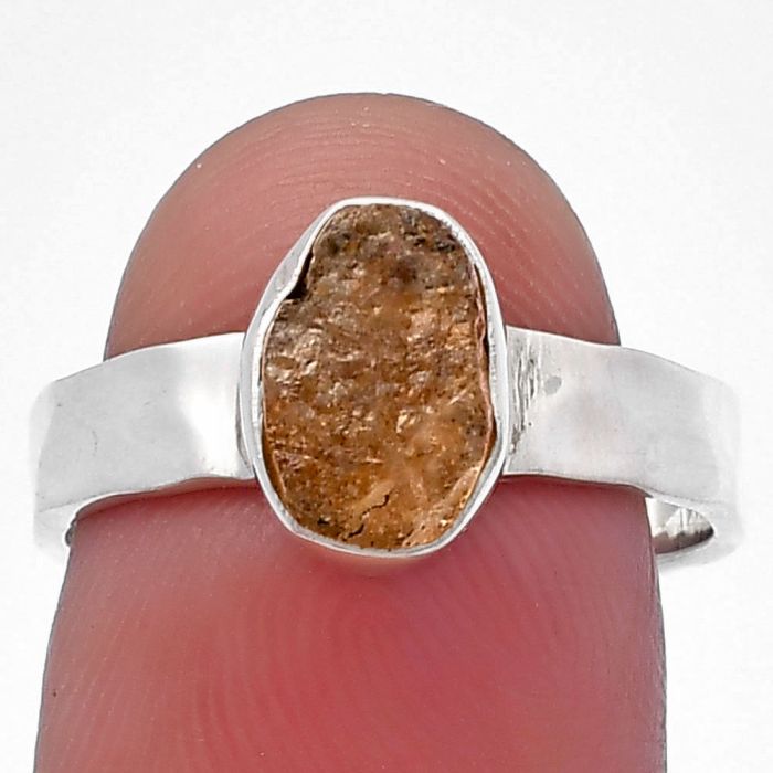 Sunstone Rough Ring size-7 SDR217054 R-1001, 6x9 mm