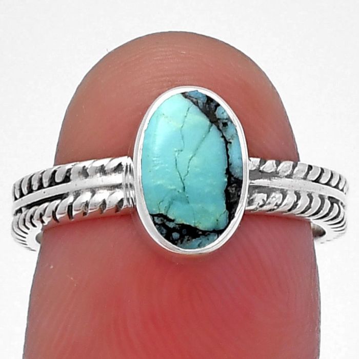 Lucky Charm Tibetan Turquoise Ring size-7 SDR217147 R-1260, 6x9 mm