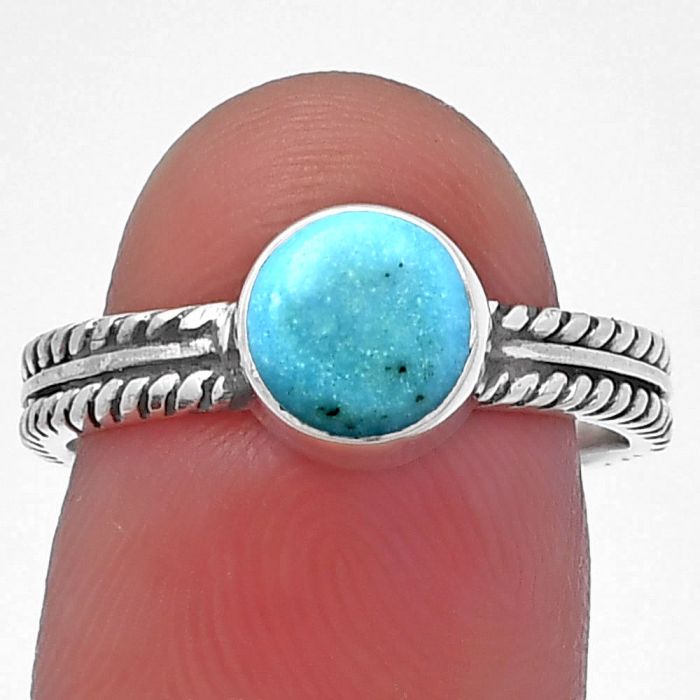 Natural Rare Turquoise Nevada Aztec Mt Ring size-7.5 SDR217179 R-1260, 7x7 mm