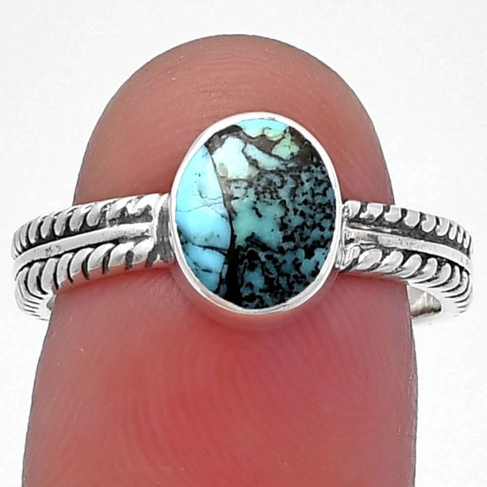 Lucky Charm Tibetan Turquoise Ring size-7.5 SDR217194 R-1260, 7x9 mm