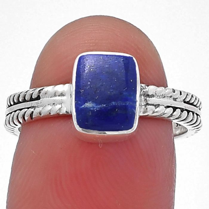 Lapis Lazuli Ring size-7.5 SDR217215 R-1260, 6x8 mm
