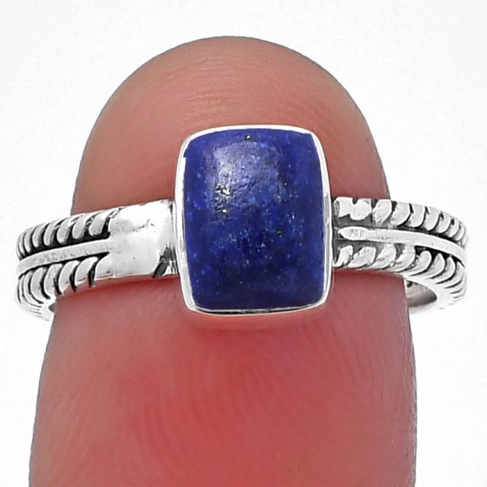 Lapis Lazuli Ring size-7.5 SDR217292 R-1260, 6x8 mm