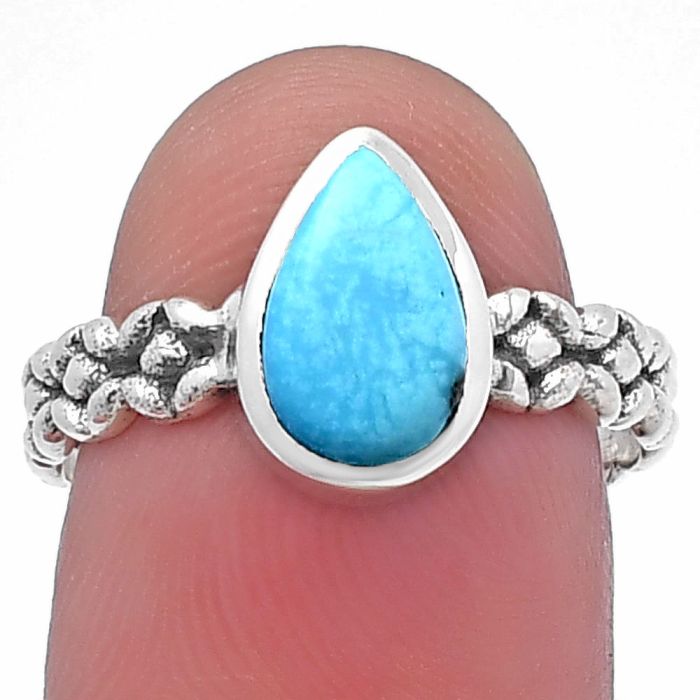 Natural Rare Turquoise Nevada Aztec Mt Ring size-7.5 SDR217455 R-1063, 6x9 mm