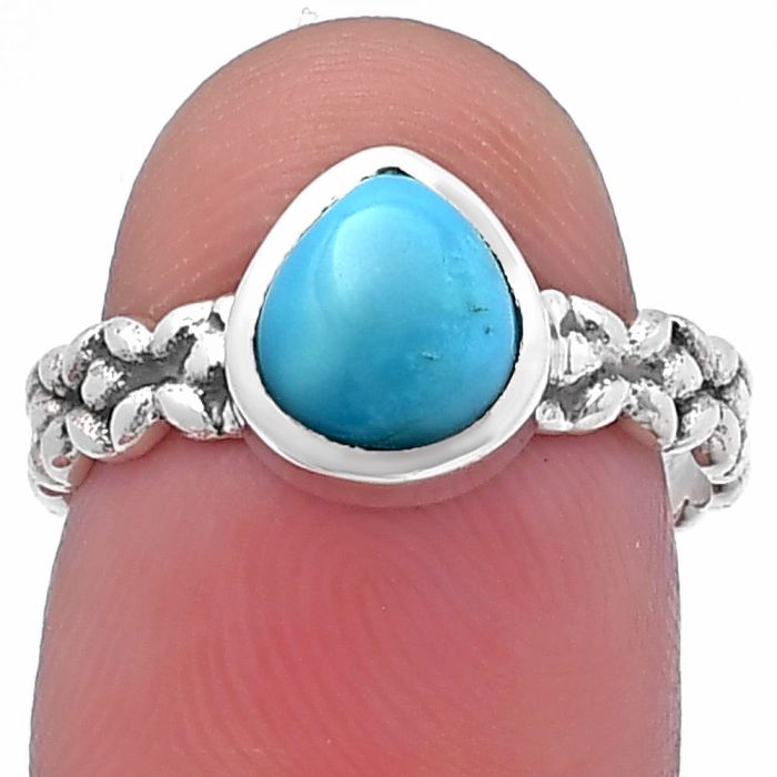 Natural Rare Turquoise Nevada Aztec Mt Ring size-7 SDR217480 R-1063, 6x7 mm