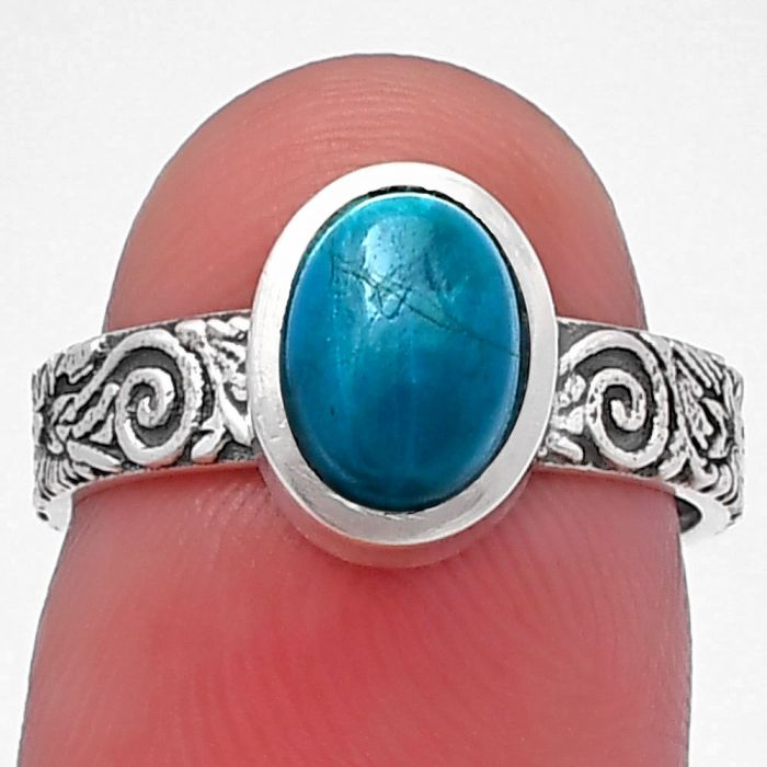 Azurite Chrysocolla Ring size-6 SDR217845 R-1061, 6x8 mm
