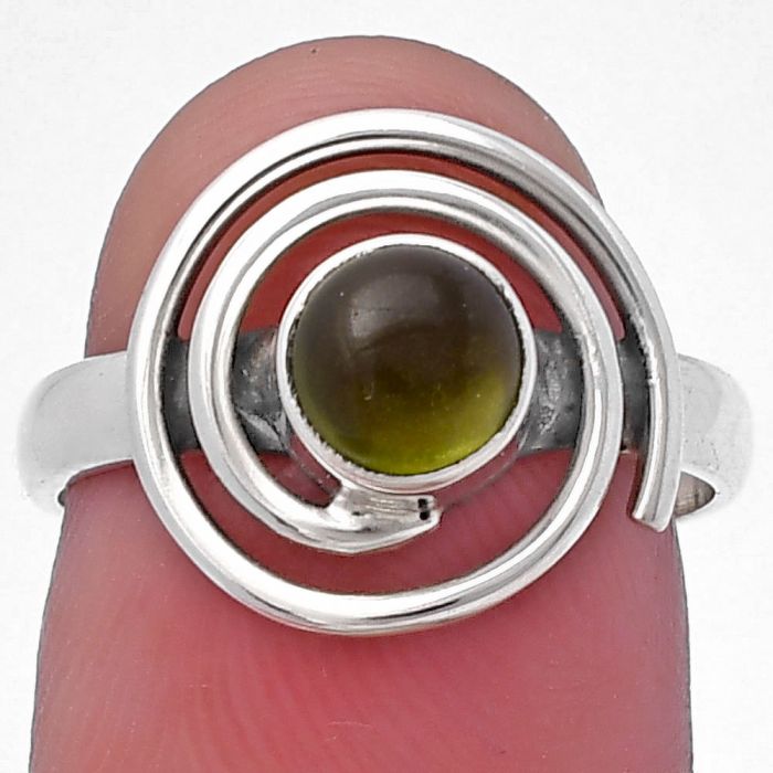 Spiral - Peridot Ring size-7 SDR219475 R-1485, 6x6 mm